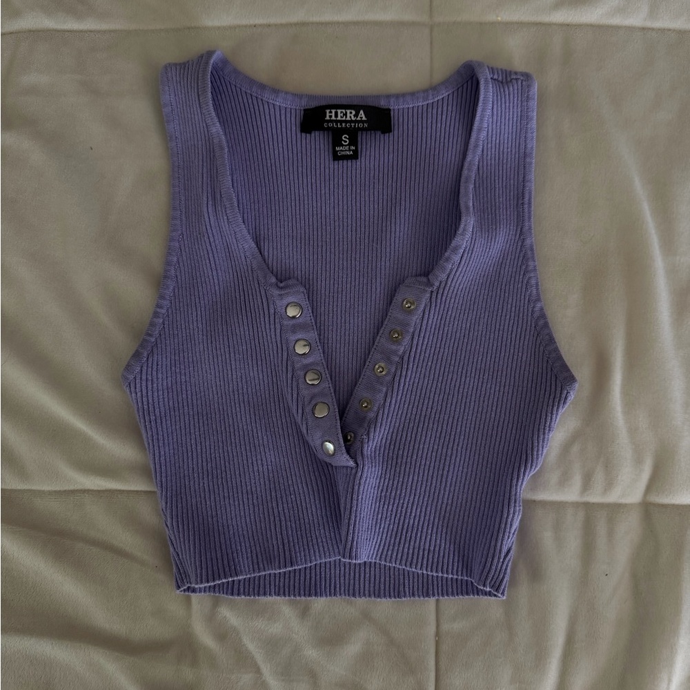 Women's Lilac Ribbed Tank Top